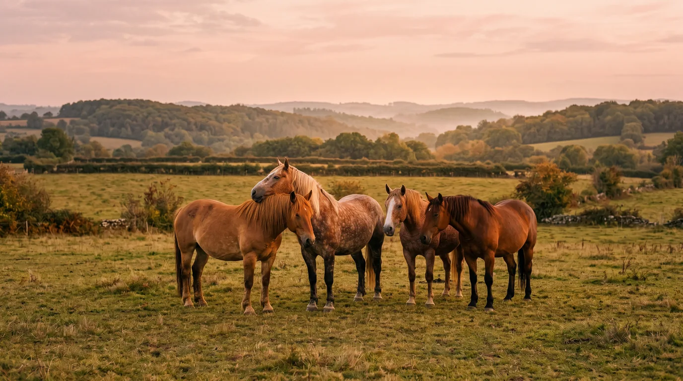 Les chevaux du Romain Chabrié en liberté, Haute-Vienne